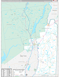 Glens Falls Metro Area Wall Map Premium Style 2026